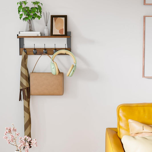 Compact Key Shelf with Hooks - view 1