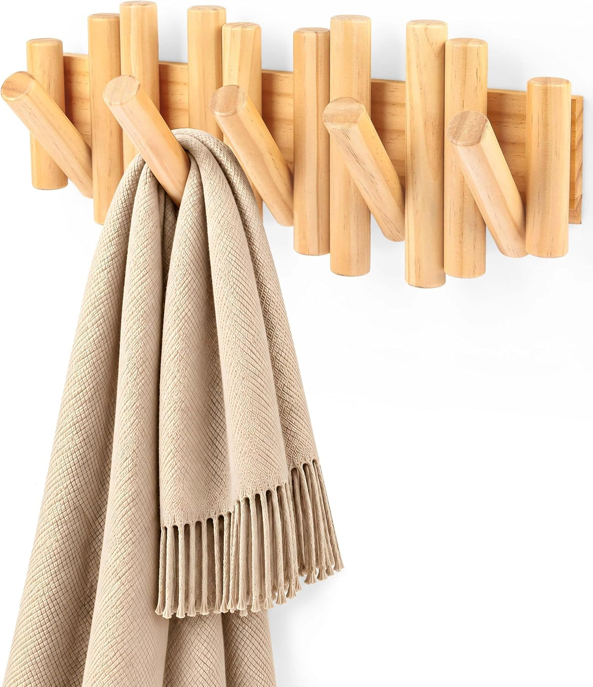 Folding Wooden Wall Hook Rail - view 1