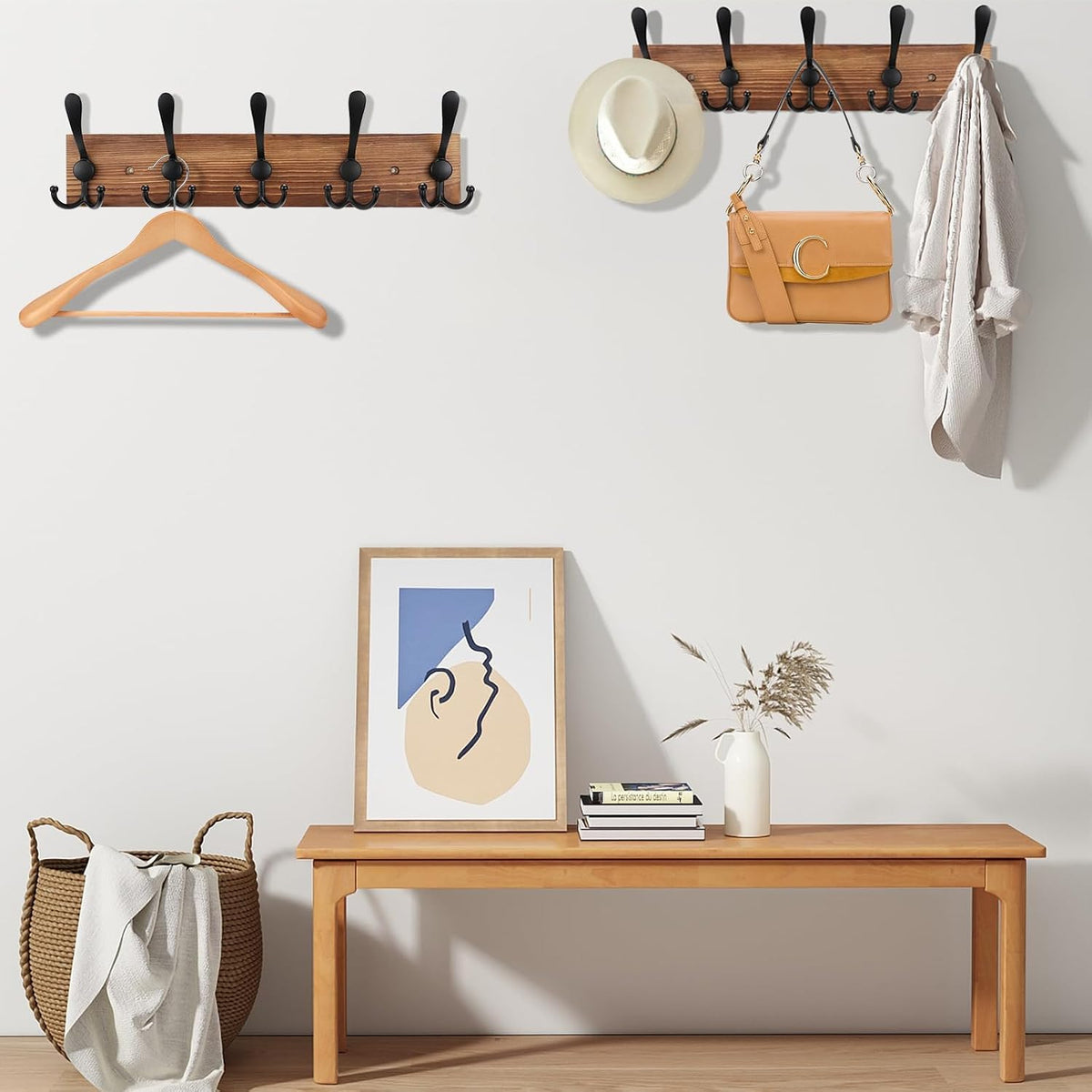 Wooden Wall Hook Rail - view 3
