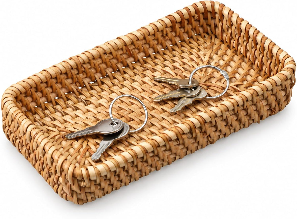 Rectangular Woven Catchall Tray - view 1