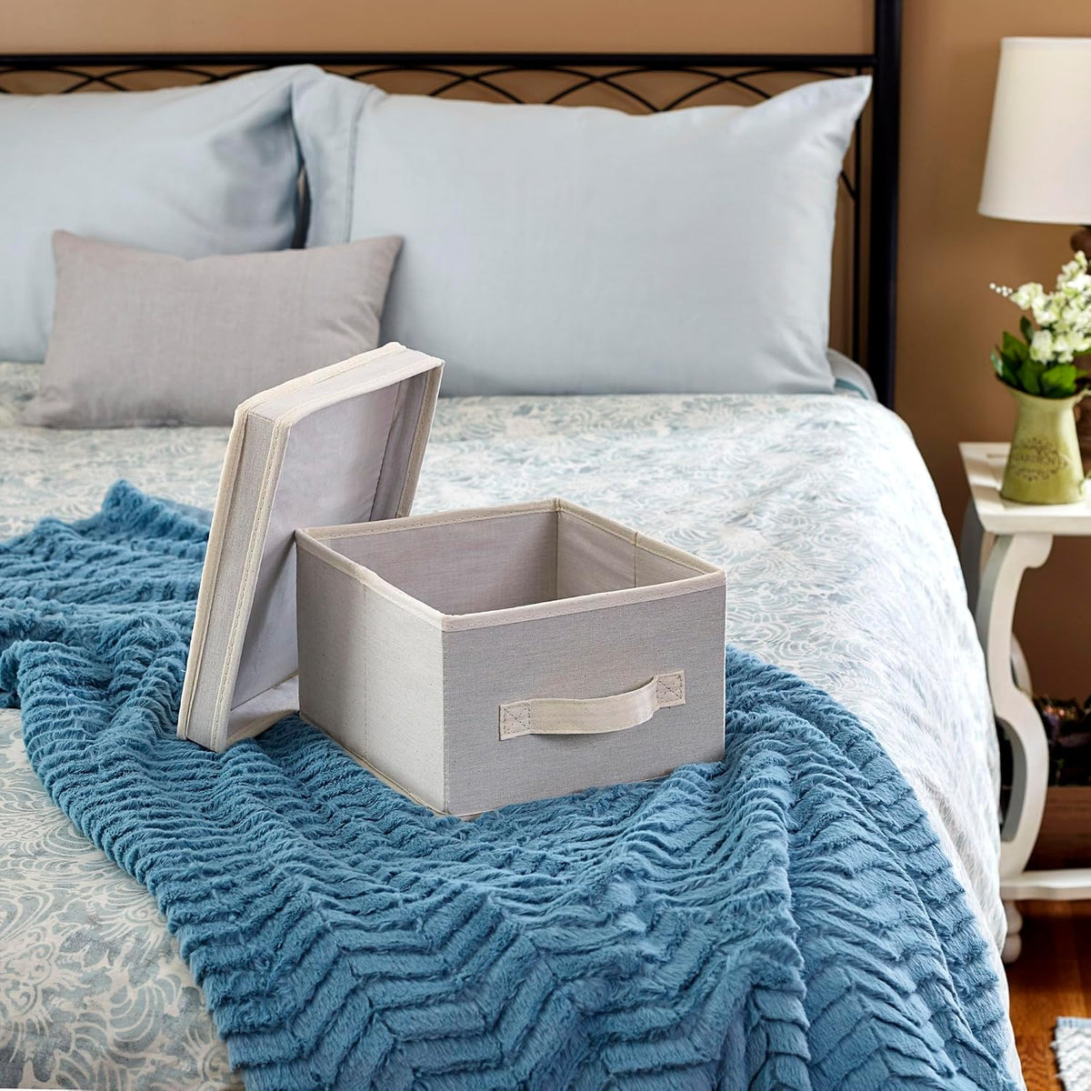 Cream Fabric Storage Box - view 2