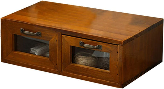 Wooden Storage Box with Glass-Front Drawers - view 1