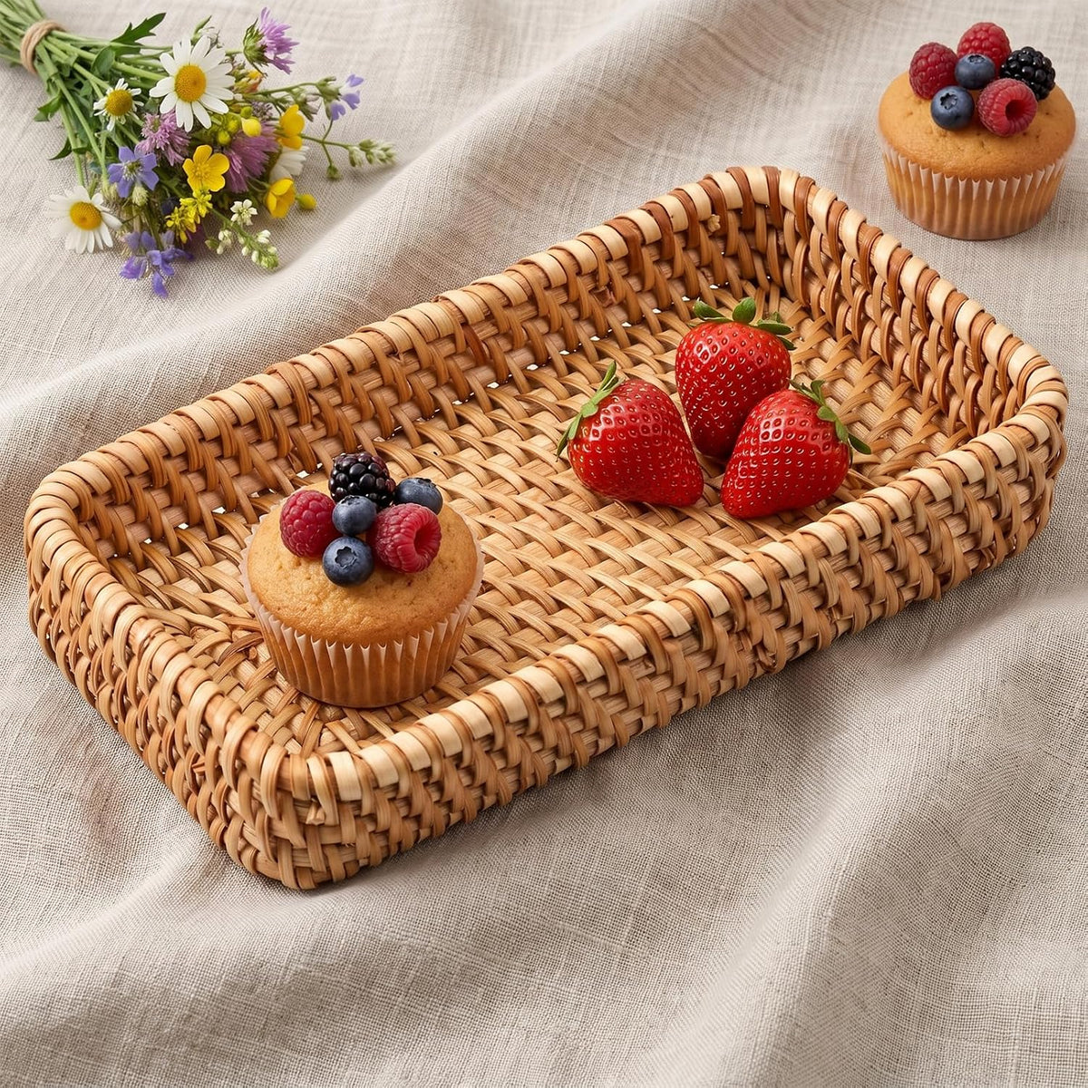 Rectangular Woven Catchall Tray - view 3