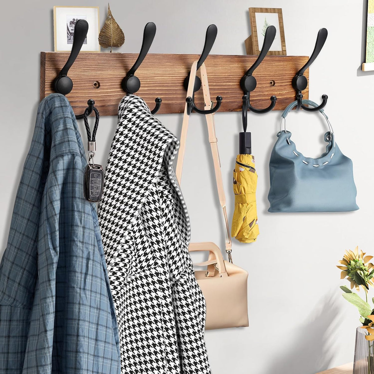 Wooden Wall Hook Rail - view 2
