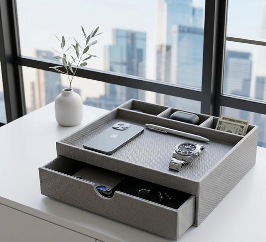 Gray Desk Organizer with Drawer - view 1
